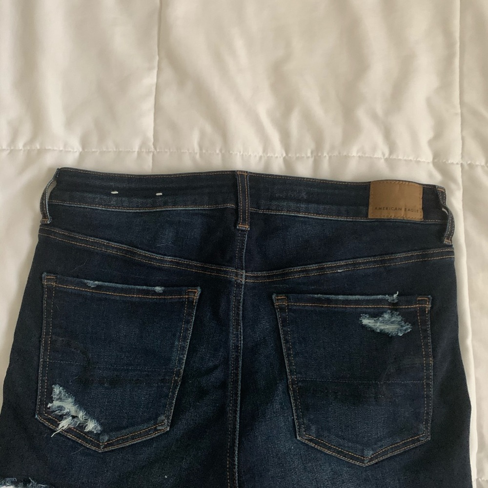Dark wash denim shorts